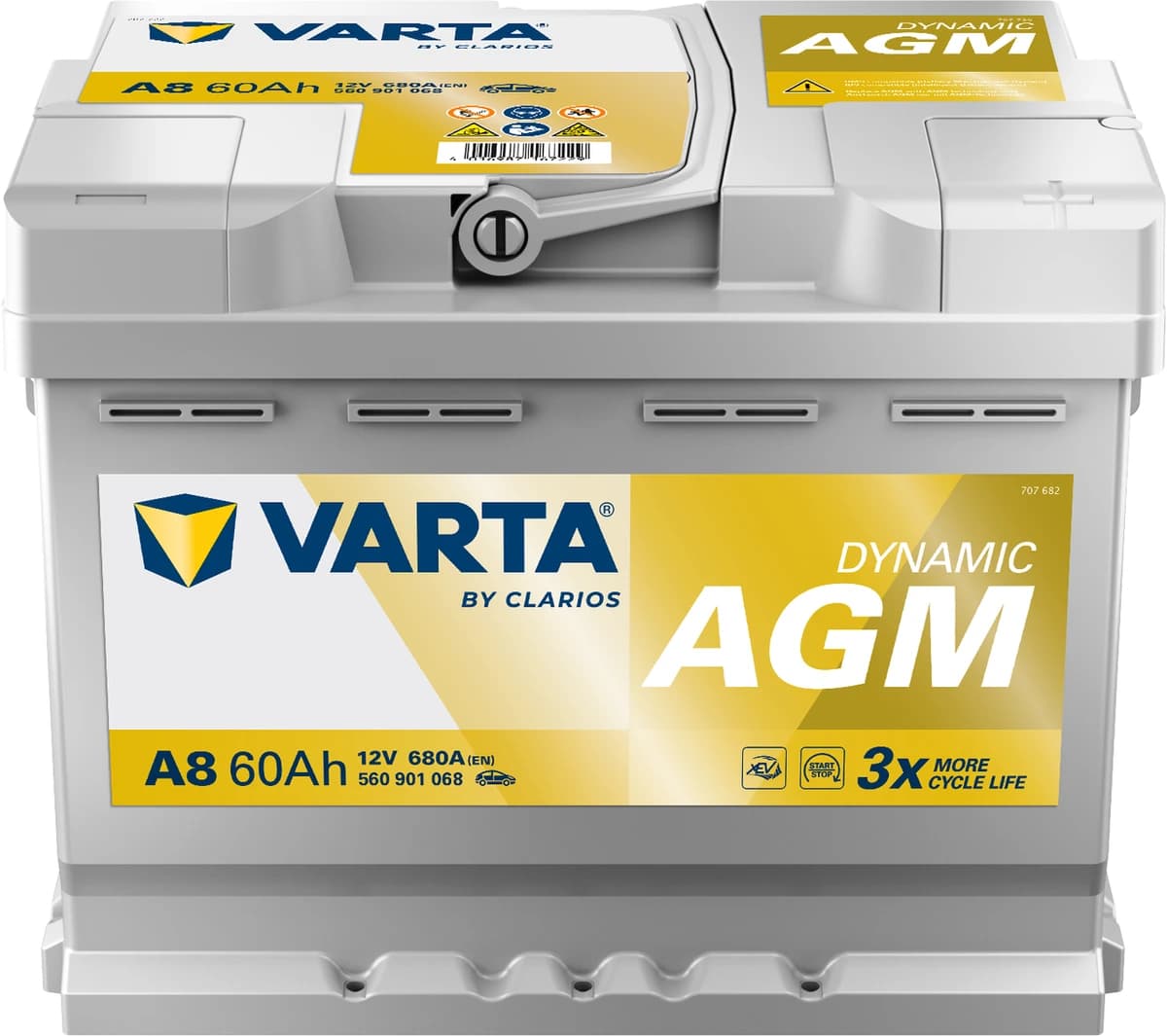 Varta Silver Dynamic AGM L2 A8 Start-Stop Car Battery 12V 60Ah 680A 560901068