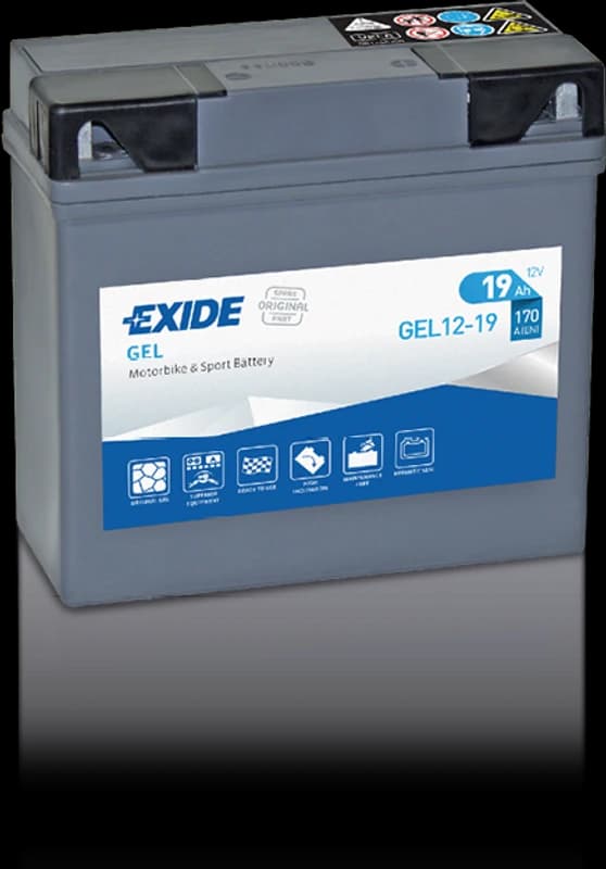 Exide GEL12-19 Sealed Gel Motorcycle Battery 12V 19Ah