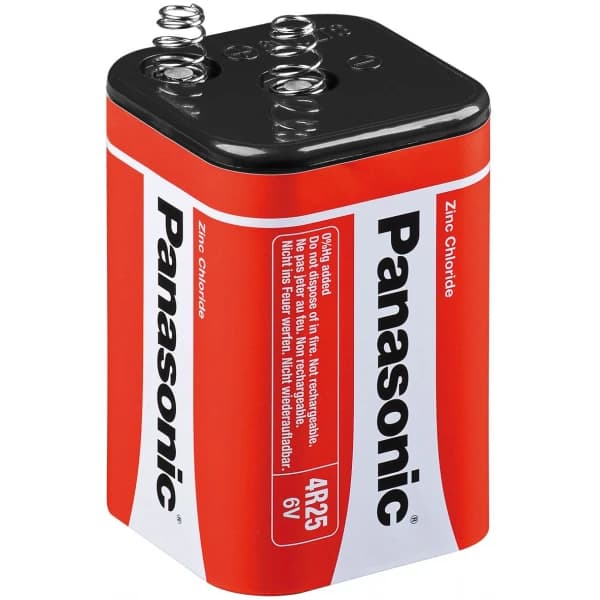 Panasonic 4R25 6V Zinc-Carbon Lantern Battery, Plastic Case