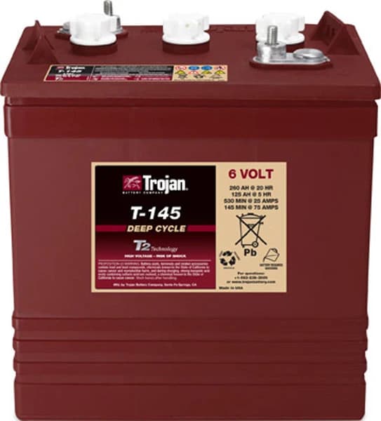 Trojan T145 GC2H Flooded Deep-Cycle Battery 6V 260Ah